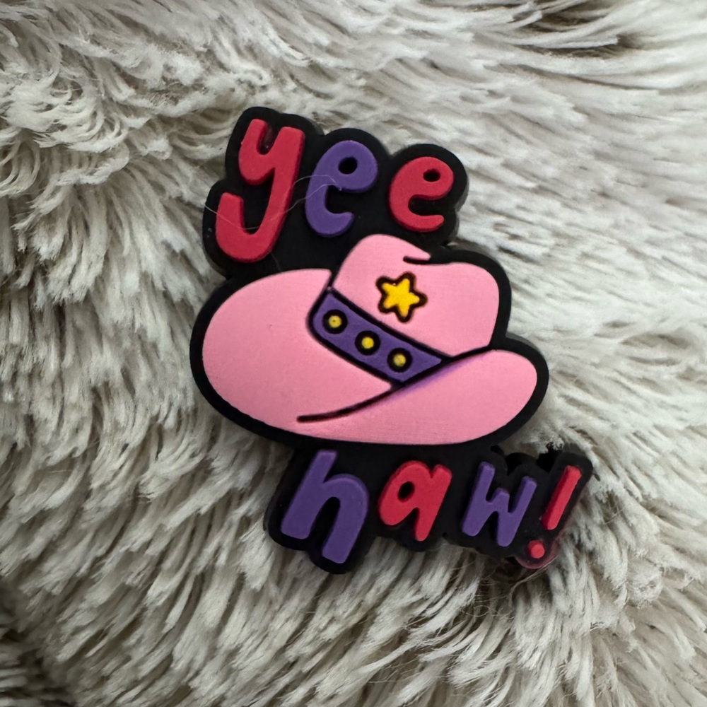 Pink Yee Haw Cowboy Hat CROCS Jibbitz Shoe Charm 5/$20
